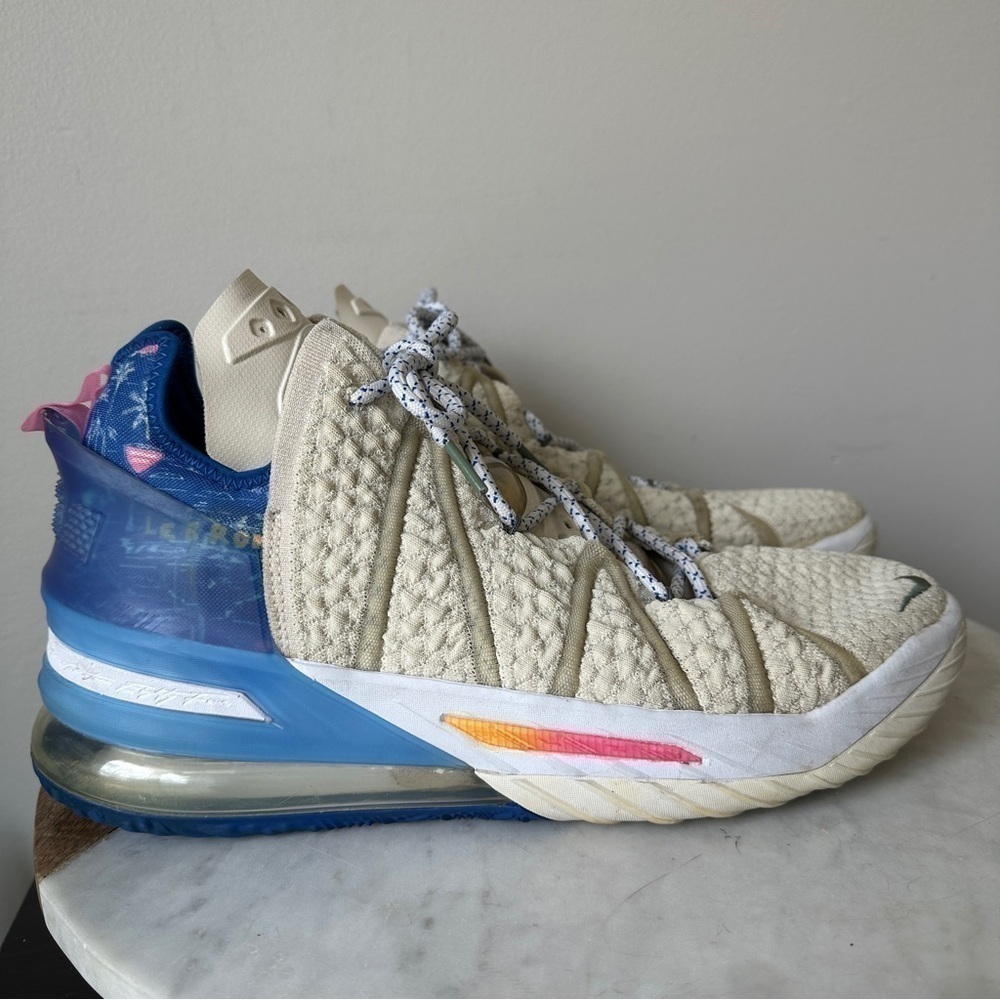 NIKE Lebron 18 ‘LA By Day' Light Cream 2020 DB8148-200 Men's Sneakers size 12 - Picture 2 of 12